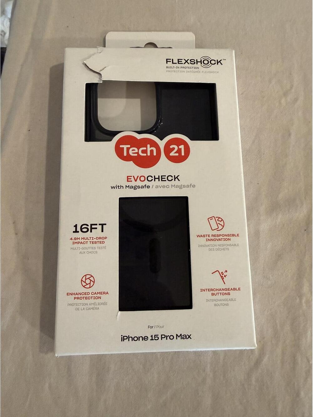 Tech21 Evocheck Black iPhone 15 Pro Max case